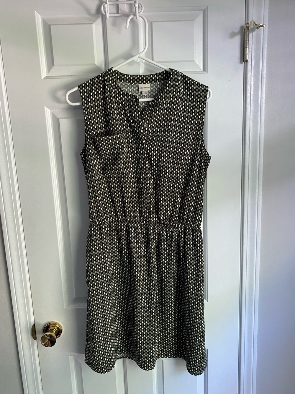 Merona Green & Black Sleeveless Dress M